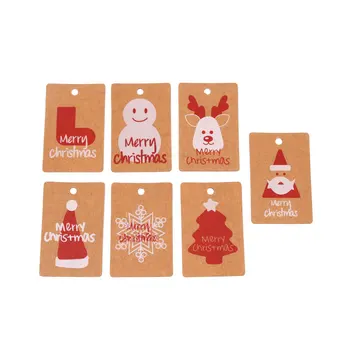 100buc DIY Hârtie Kraft Categorie Crăciun Fericit Cadou de Ambalare Etichete Moș Crăciun, om de Zăpadă Agățat Tag Îmbrăcăminte Haine de Carduri de Decor