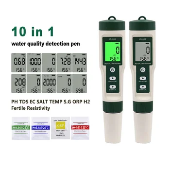 10 In 1 de Calitate a Apei Tester PH TDS CE SARE TEMP S. G ORP H2 Fertil Rezistivitatea Detector Stilou Pentru Acvariu Piscină