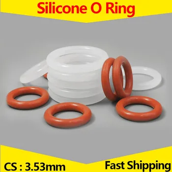 CS 3.53 mm,Rezistente la Căldură, Alimente Grad Silicon O-Ring,VMQ Alb/Rosu garnitura de Cauciuc O-Ring,Grosime 3.53, ID 4.34 - 266.29 mm