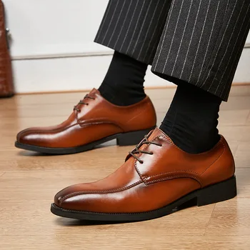 2023 Rochie Pantofi Barbati Formale Pantofi Derby din Piele Încălțăminte pentru Bărbați Pantofi de Nunta Business Casual Dantela-Up Pantofi de Piele