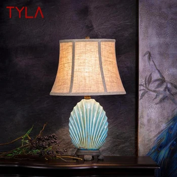 TYLA Ceramice Lampă de Masă Moderne, Creative, de Birou LED-uri de Lumină Formă de Shell pentru Casa Living Dining Dormitor Noptieră