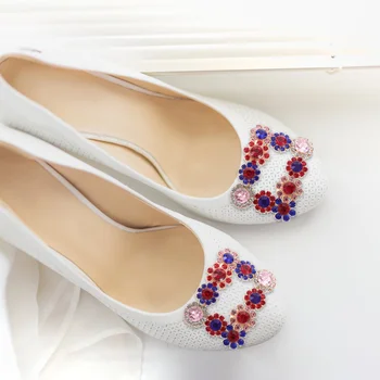 2 Buc Stras Pantofi de Flori Decor plin de culoare Pătrat Aliaj de Aluminiu Femei din Metal