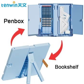 Tenwin Multifunctional din plastic creion caz de Lectură Carte de Titularul de Poliță Bookstand pen caz Rechizite Școlare Papetărie Cadou
