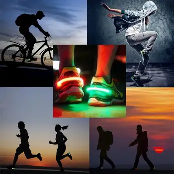 LED Luminos de Pantofi Clip în aer liber, Biciclete Luminoasă cu LED-uri de Noapte Pantof de Funcționare de Siguranță Clipuri Ciclism Sport Rulează Lumina de Avertizare de Siguranță