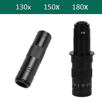 150X 180X Zoom C Mount Lens Pentru Industria Microscop Camera 150mm 1000mm Distanta de Lucru Reglabil 0,7 X-4,5 X Mărire