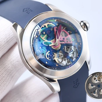 Bubble serie 46mm plutitoare ceas mecanic cu modă și rezistent la apa de 18.8 mm grosime 9mm oglinda curea de cauciuc