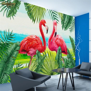 beibehang Flamingo Personalizate papel de parede Murale 3D Tapet Peisaj Foto picturi Murale Camera de zi Dormitor Decor Clasic roll