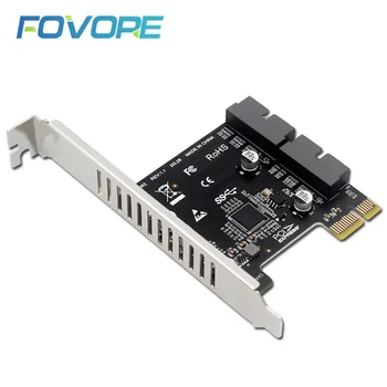 USB3 0 Fata Gen1 Card de Expansiune Dual Port 19Pin Adaptor PCI-E 1X USB Gen1 19Pin Controller M. 2 unitati solid state B-Key Add Pe Carduri