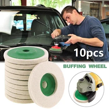 10buc Lână Lustruire Wheel Buffing Pad-Polizor unghiular Uzura Rezistent Buffing Pad-pentru Polizare Metale Ceramice Lustruire
