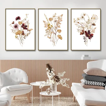 Boho Flori Sălbatice Acuarelă Botanică Postere De Arta De Perete Panza Pictura Imprima Imagini Living Modern Interior Decor Acasă