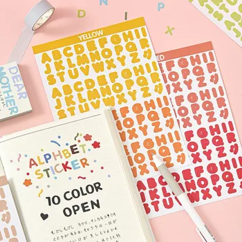 2sheets Colorate Alfabet Autocolante autoadezive, Litere Pentru Arte Meșteșugărești Felicitari Resturi de Cărți Acasă Decorare