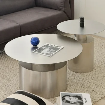 Wuli Minimalist Modern, Din Oțel Inoxidabil, Masă De Cafea Combinație Nordic Creative Living Canapea De Lux Lumina Metal Masuta De Cafea