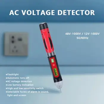 AC Stilou de Detector Tensiune Non-contact Cu Sensibilitate Reglabilă 12V-1000V/48V-1000V LCD Display Tester Electric