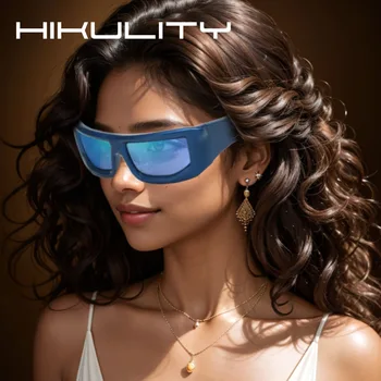 New Sosire 2023 Unisex Aer Inflației de Proiectare în aer liber UV400 ochelari de Soare Unic Dreptunghi Windproof Sport Ochelari de Soare Femei Bărbați