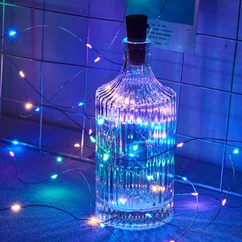2M Sârmă de Cupru Lumini pentru Nunta Ghirlanda Petrecere de Crăciun de Vacanță 6pcs Dop de Sticlă de Lampă Șiruri de Lămpi cu LED-uri Zână Grădină de Decor