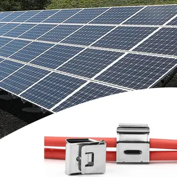Poate găzdui 2 Fire Panou Solar Cablu Clipuri în aer liber Clemă de Sârmă Durabil de Gestionare a Cablului pentru PV Sârmă