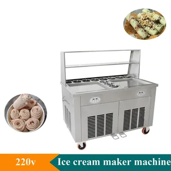 Gheață Se Amestecă-Prăjire Mașină Comerciale Automată Prajit Iaurt Inteligent Prajit Lapte/Mașină De Fructe Ruladă De Înghețată Filtru