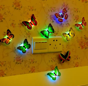 8PCS Led-uri Decorative Fierbinte de Vânzare de Jucării Creative de Colorat Fluture Luminoase Lumina de Noapte Mici Reda Atmosfera Pastă de Lumină Lampă de Perete