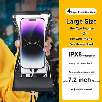 Mare Impermeabil Husă de Telefon rezistent la apa Telefon Caz pentru iPhone 15 14 13 Pro Max Pentru Samsung S23 Power Bank Caz telefon Mobil Sac Uscat