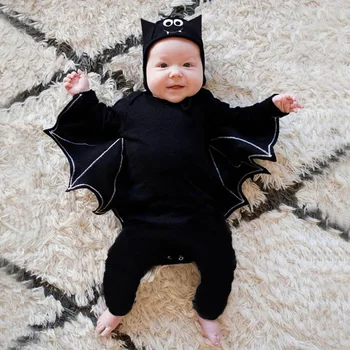 Halloween pentru Copii Fete Băieți Bat Body cu Maneca Lunga din Bumbac de Toamnă și de Iarnă de Performanță Romper de Vacanță halloween Cosplay neonat