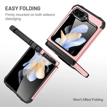 Praf Telefonul Mobil Geanta Stea de Caz pentru Samsung Galaxy Z Flip 5 Flip5 Zflip5 5G Anti-Șoc Deget Inelul Capa