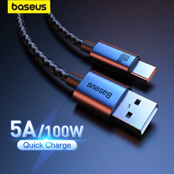 Baseus 2Pack 100W USB de Tip C Cablu Pentru Huawei P40 P50 Pro Onoare Super Charge 6A Încărcare Rapidă USB-C Încărcător Cablu de Date Cablul de Sârmă
