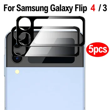 5pcs Lentilă aparat de Fotografiat de Film pentru Samsung Galaxy Z Flip4 Flip3 Sticla 3D Curbat Lentilă aparat de Fotografiat Ecran Protector pentru Galaxy Flip4/ 3