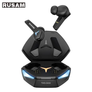 RUSAM GA33 Gamer Cască Latență Scăzută Căști Bluetooth TWS Wireless Bass Control Tactil Pavilioane HD de Anulare a Zgomotului Căști