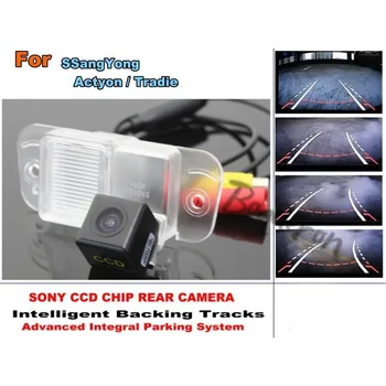 Pentru SSangYong Actyon Tradie 2006~2014 Smart Piese Chip / HD CCD Inteligenta Dinamice de Parcare Spate Vedere aparat de Fotografiat
