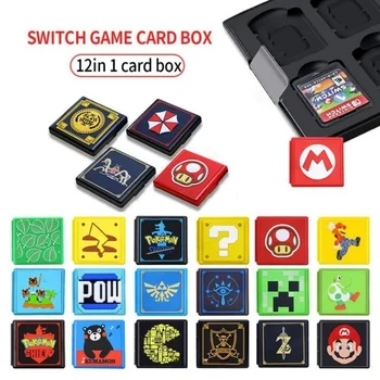 12 în 1 Carte de Joc Cutie de Depozitare Adecvate Pentru Nintendo Comutator NS Jocuri Card SD rezistent la apa Cutie Hard Caz de Protecție Galben-Verde