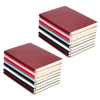 2X 6 Culoare Aleatorii Acoperire Moale din Piele PU Notebook Scris Revista de 100 de Pagini Căptușite Jurnal de Carte