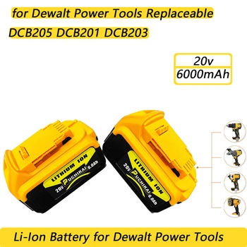20V 12Ah reîncărcabilă litiu-ion baterie 20V MAX potrivit pentru Dewalt DCB205 DCB201 DCB203 putere -100% capacitate adevărat