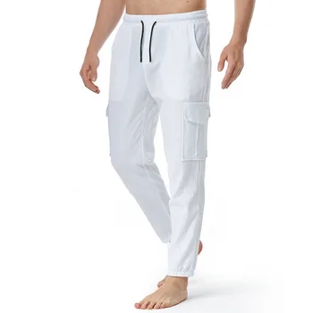 2023 Vara Noi Bărbați Liber Casual Mari de Culoare Solidă Versatil, Simplu Elastic Talie Pantaloni Pantaloni de Yoga Acasă Jambiere