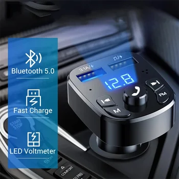 Masina Mp3 Player Dual Usb Încărcător Rapid Fm Bluetooth Receptor Compatibil Bluetooth 5.0 Transmițător Fm Unitate Flash Usb Plug Car Kit