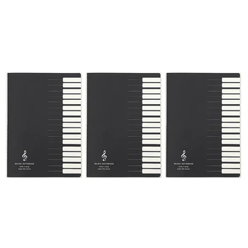 3X Cinci Linii de Note Muzicale Notebook Muzica Fila Personal Suficient pentru Notebook