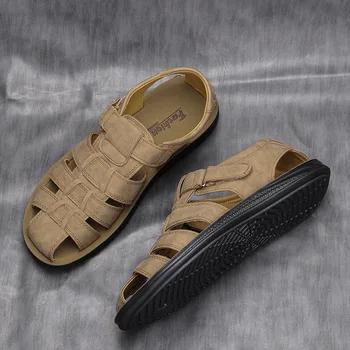 Noi Vara Pantofi Barbati din Piele Stil Roman Handmade Designer de Pantofi Casual Moale Confort în aer liber, Sandale de Plajă Mocassins DM-97