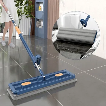 Nou Stil Mare Mop Plat Auto-conținute Slide Microfibra Mop Podea Umeda si Uscata Mop Pentru Curățarea Pardoselilor Acasă Instrumente de Curățare