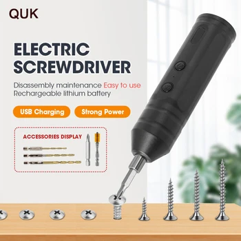 QUK Electrica Mini Set Surubelnita Multifunctionala Direct Electrice fără Fir Șurub de Foraj Mici Reparații de Instrumente de Putere Pentru Acasă Kituri