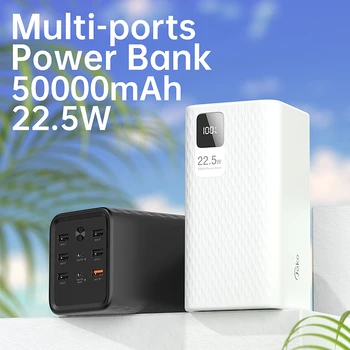 Capacitate mare 50000mAh Banca de Alimentare Portabil Extern Baterie de Rezervă 22.5 W Încărcător Rapid Multi Port Powerbank Pentru iPhone 12 Xiaomi