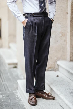 2023 Barbati Primavara Toamna Anului Nou Streetwear Pantaloni Drepte Mascul Talie Mare Afacere Rochie Pantaloni Barbati Office Sociale Costum Pantaloni I248