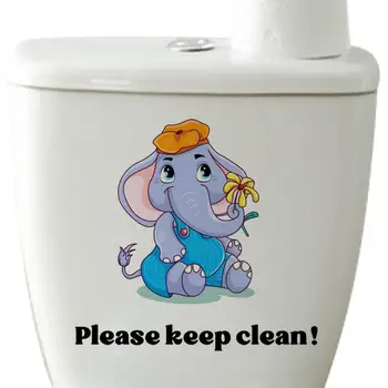 Elefant Autocolante De Perete Amovibil Amuzant Toaletă Memento Autocolante Toaletă Semn Autocolant Amuzant Memento Decor Pentru Scaun De Toaletă