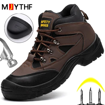 Indestructibil Pantofi Steel Toe Boots, Anti-Punctie, Rezistent la Ulei, rezistent la Uzura, Pantofi de Protecție Anti-sparge Siguranță Pantofi pentru Bărbați