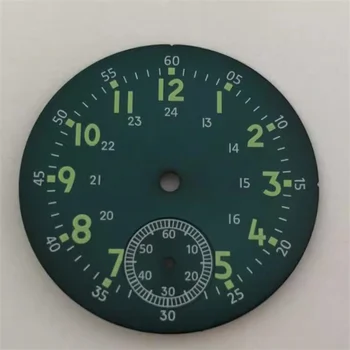 37 mm Cadran de Ceas Luminos Data Placa Uita-te la piese Pentru ETA 6498 ST3621 Ceas Mișcarea Accesorii verde Luminos Cadran de Ceas Înlocui