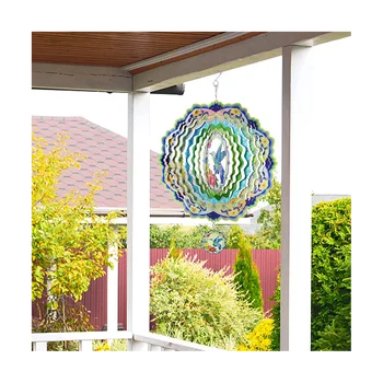 Pasărea de Vânt Rotative,12 Inch 3D Metal Cinetică a Vântului Spinner Balcon Gradina Decor Afara de Grădinărit Decoratiuni
