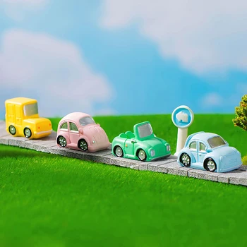 Miniatură Rășină Simulat Drăguț Auto Micro Peisaj Ornament Tablou De Bord Auto Desktop Acasă Decor Mini Fairy Garden Decor Baiat Cadou