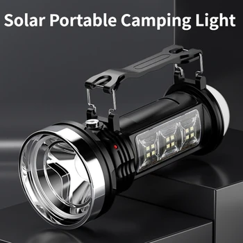 Solare cu LED-Proiector de Exterior de Mare Putere de Încărcare USB Felinar Camping Trei Sursă de Lumină rezistent la apa Lanterna Portabil Drumeții