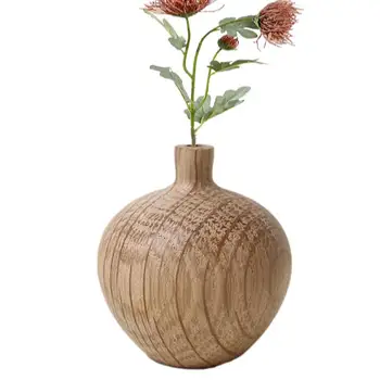 Mini Vaza Din Lemn Natural, Ornament Suport Vaza Design Simplu Vaza Meserii Pentru Petreceri Acasă De Sărbători Și Nunta