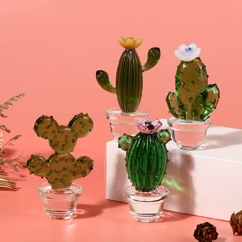 Desktop Office Ornament Cactus Decor Plante Crystal Meșteșuguri Ornamente De Cristal Camera De Zi De Decorare Decor Acasă