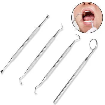 Dentare set de scule oțel Inoxidabil orală oglindă sonda Roșie arma detartraj Dinte curat Dinte curat accesorii