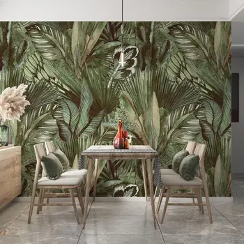 Botanică Tapet, Acuarelă Design Tropical Tapet Detașabil, Amazon Plante Auto-Adeziv Pentru Pictura Murala De Perete, Mare, Frunze De Banane